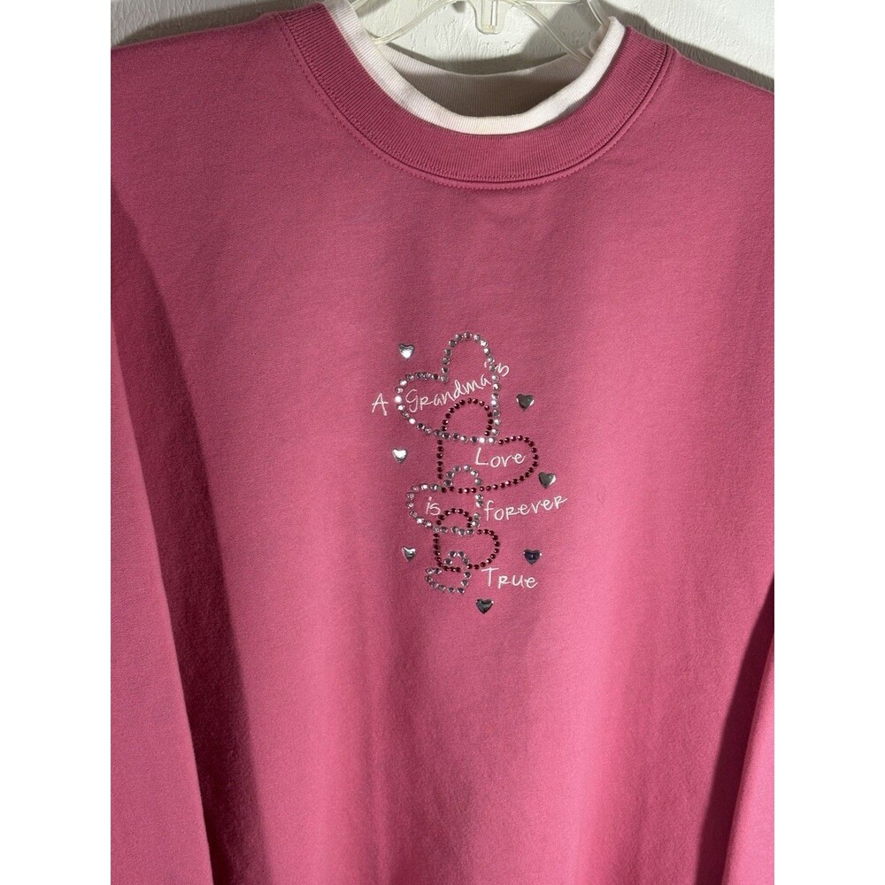 M & C Sportswear Women's Pink ‘A Grandmas Love Is Forever True’ Sweatshirt Sz XL